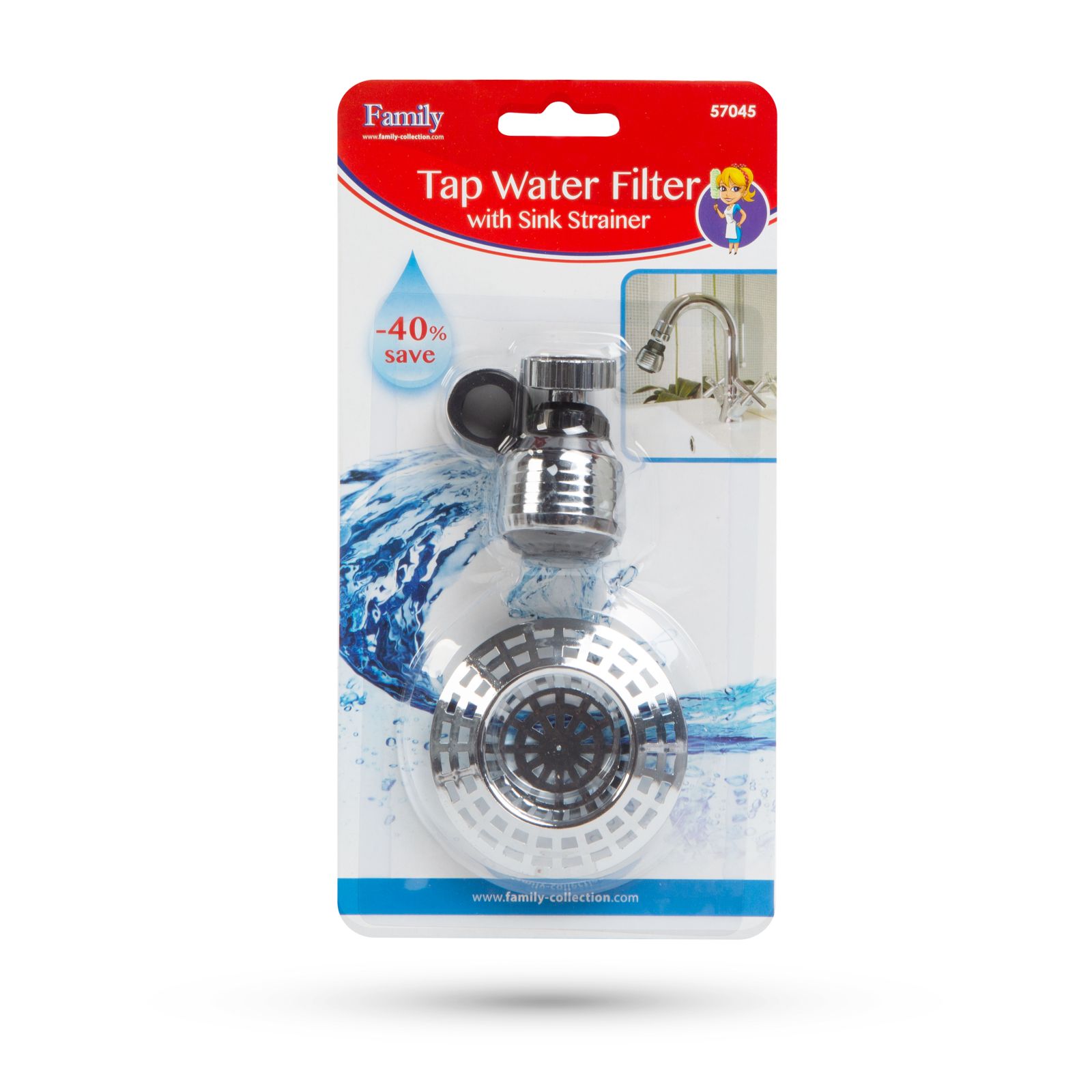 Csapszűrő lefolyószűrővel