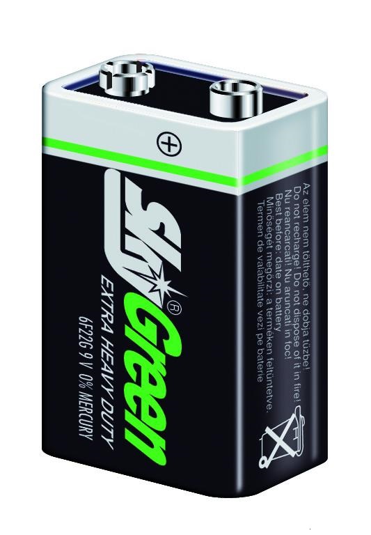SKY Green 9 V féltartós elem